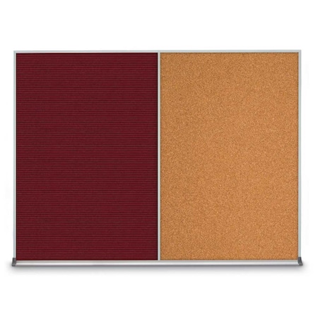 United Visual Products Triple Door Radius Plus Corkboard, 72" x UV8005PLUS-BLACK-DBURGU